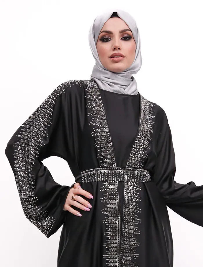 Black Sparkle Satin 2 Piece
